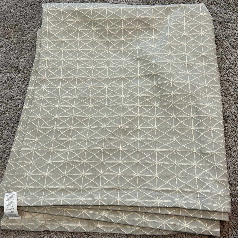 Two West Elm 48x84 Curtain Panels, Gray Green